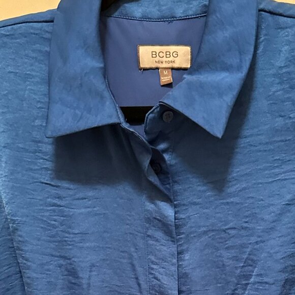 BCBG Royal Blue Collared Button Front Dress – Size M - Picture 5 of 8